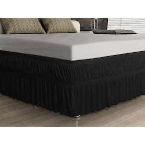 Saia Para Cama Box Malha Queen Size Preto Adomes