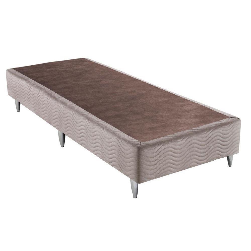 Base Sommier Camurça Bege Solteiro (88x188x30) - Ortobom