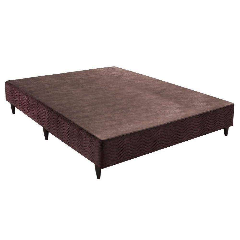 Base Sommier Camurça Marrom Viúva (128x188x30) - Ortobom