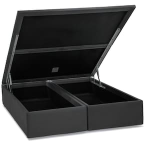 Base Baú Camurça Cinza Queen (158x198x39) - Ortobom