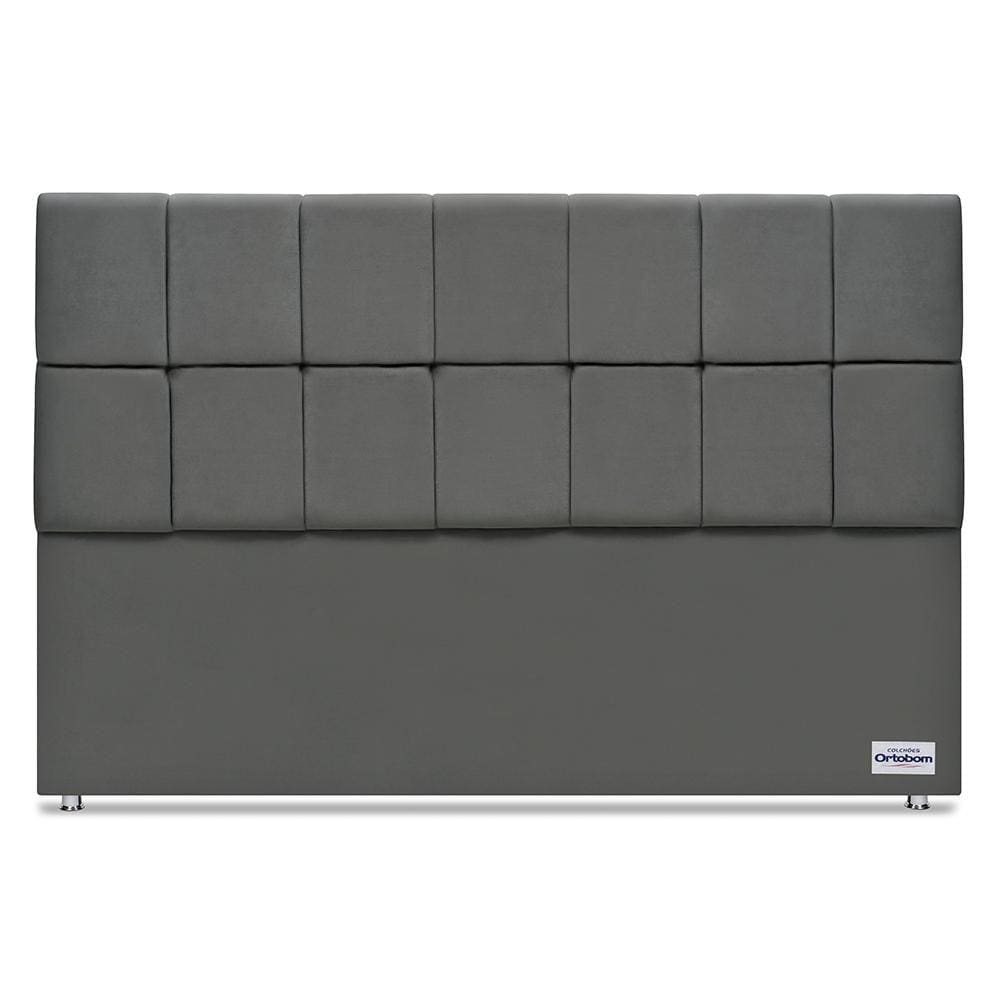 Cabeceira Piave Veluto Cinza King (12x188x125) - Ortobom