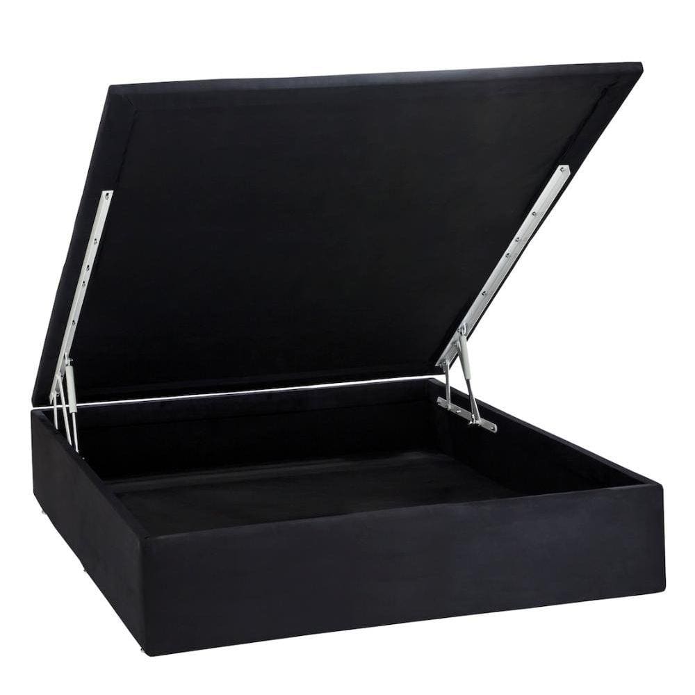 Base Baú Physical Camurça Preto Casal (138x188x39) - Ortobom