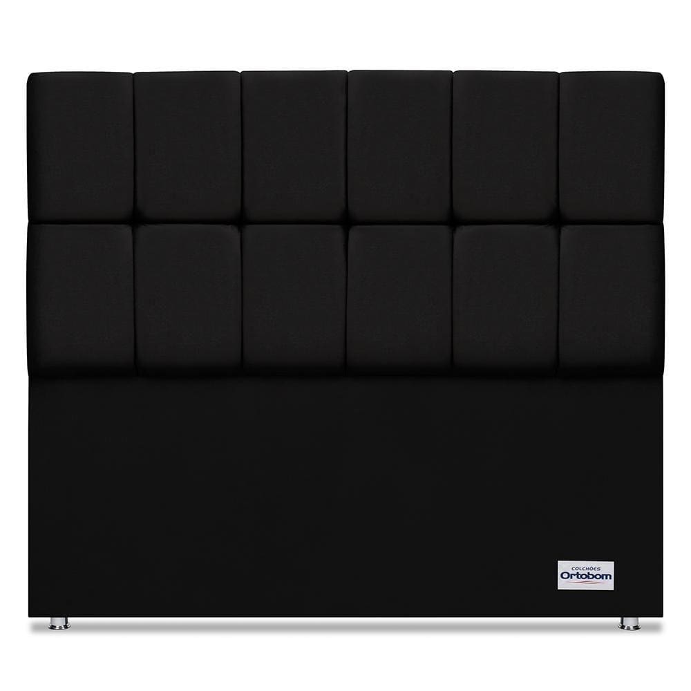 Cabeceira Piave Veluto Preto Casal (12x140x125) - Ortobom