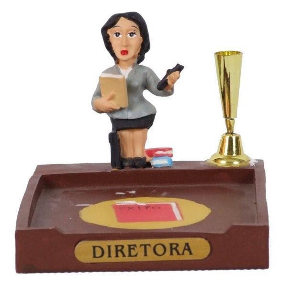 Miniatura Profissional Diretora Resina Com Porta Caneta/Papel
