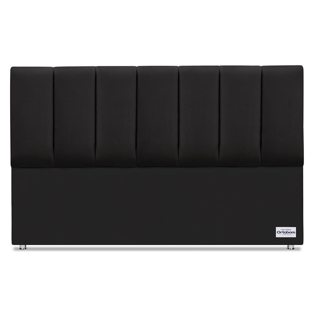 Cabeceira South Veluto Preto Sup King (11x195x125) - Ortobom