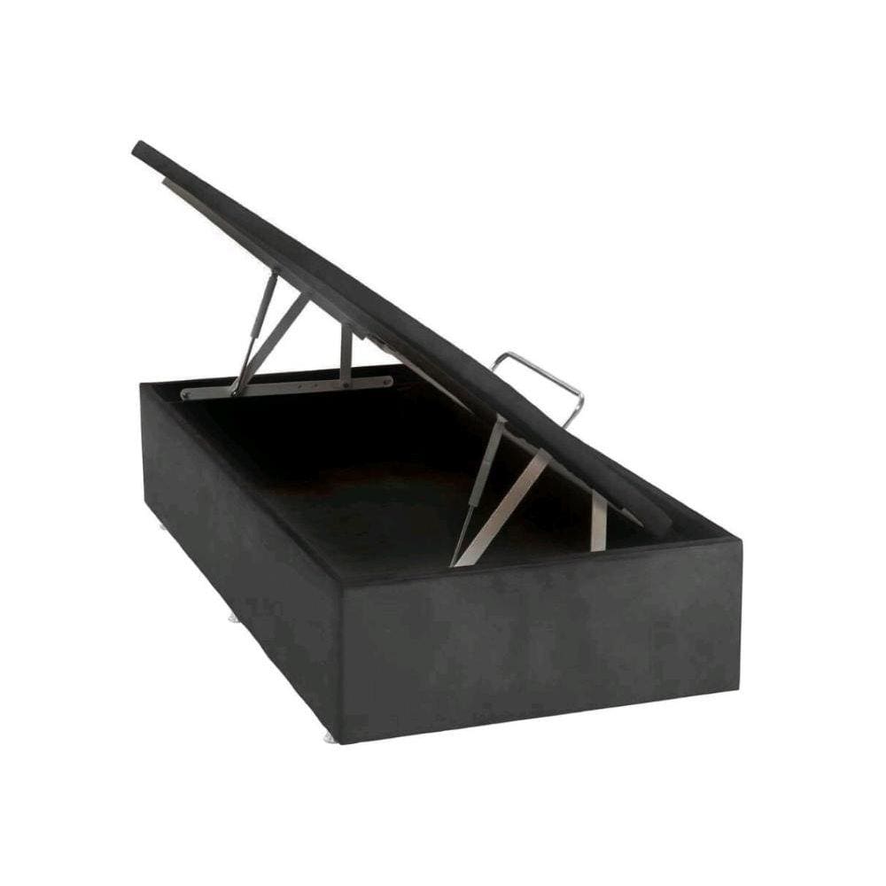 Base Baú Phy Camurça Cinza Solteiro (88x188x39) - Ortobom