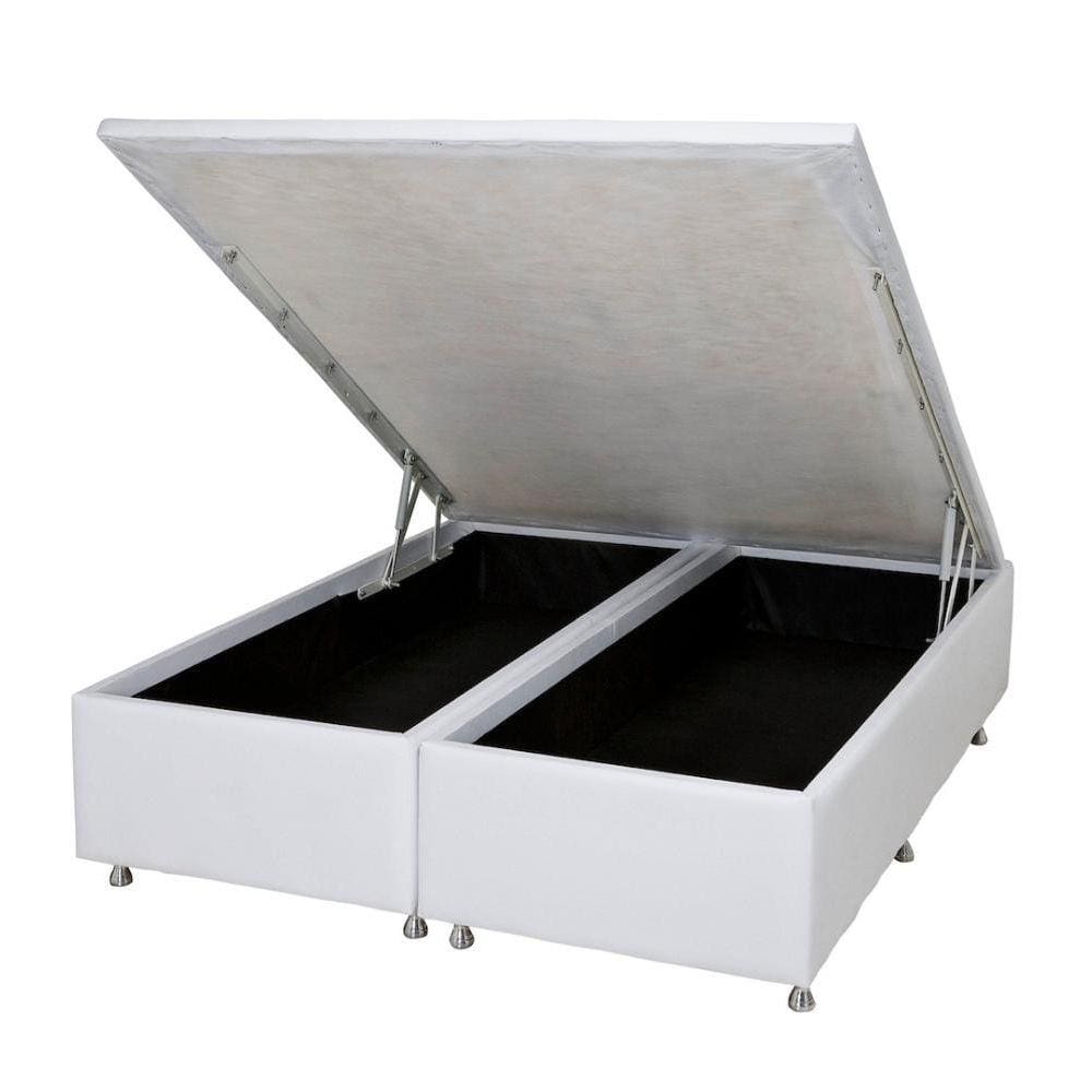 Base Baú Physical Corino Branco Queen (158x198x39) - Ortobom