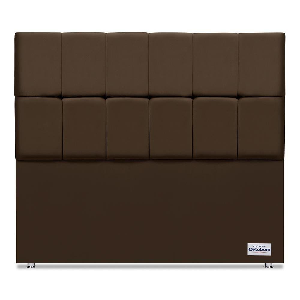 Cabeceira Piave Veluto Marrom Casal (12x140x125) - Ortobom