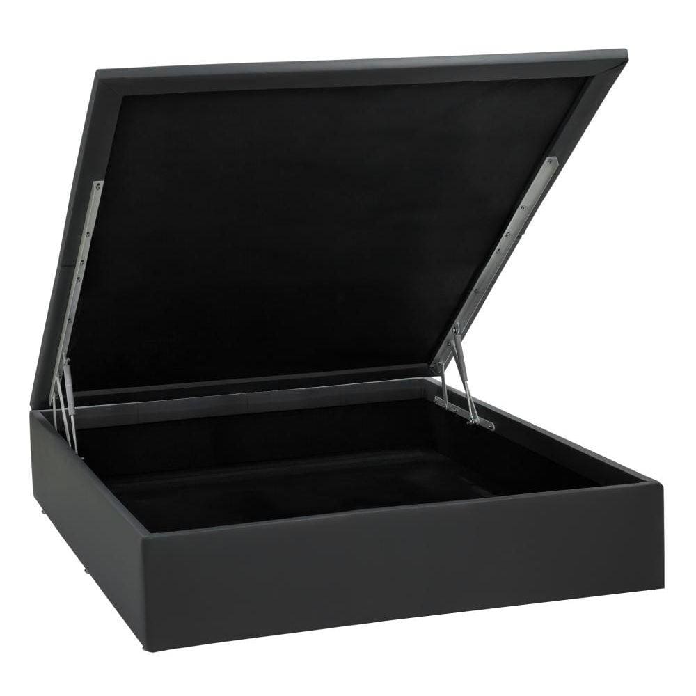 Base Baú Physical Corino Preto Casal (138x188x39) - Ortobom