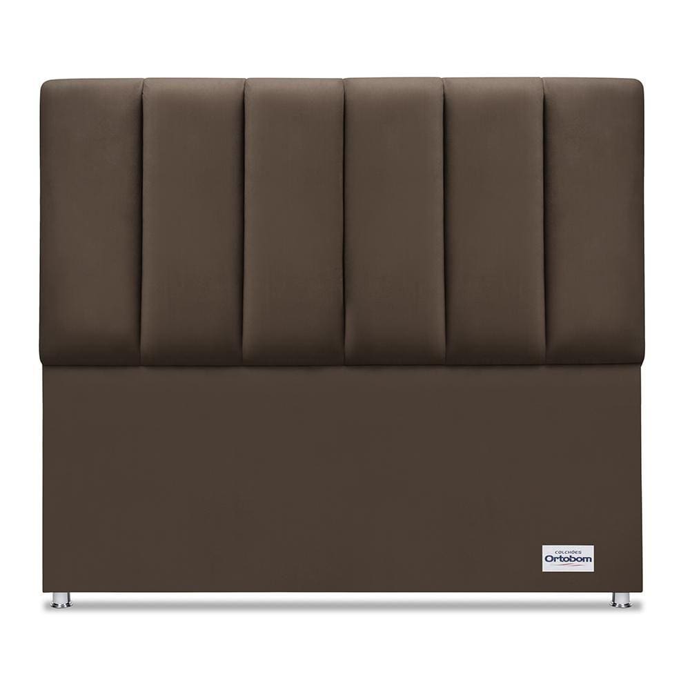 Cabeceira South Veluto Marrom Casal (11x140x125) - Ortobom