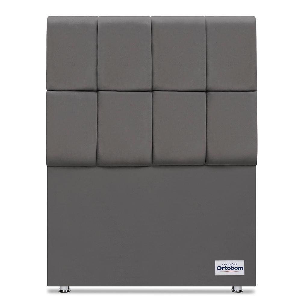 Cabeceira Piave Veluto Cinza Solteiro (12x90x125) - Ortobom