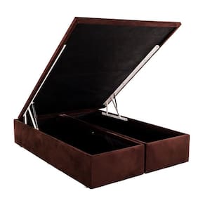 Base Baú Phy Camurça Marrom Queen (158x198x39) - Ortobom