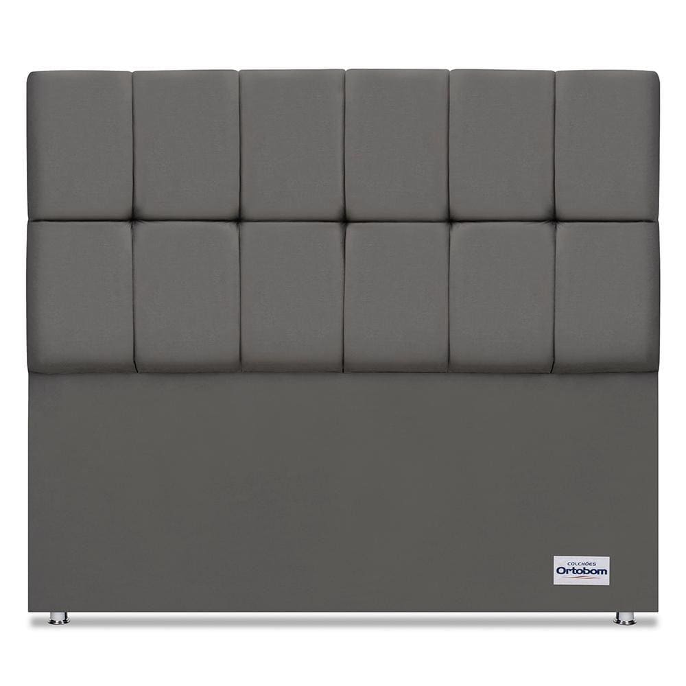 Cabeceira Piave Veluto Cinza Casal (12x140x125) - Ortobom