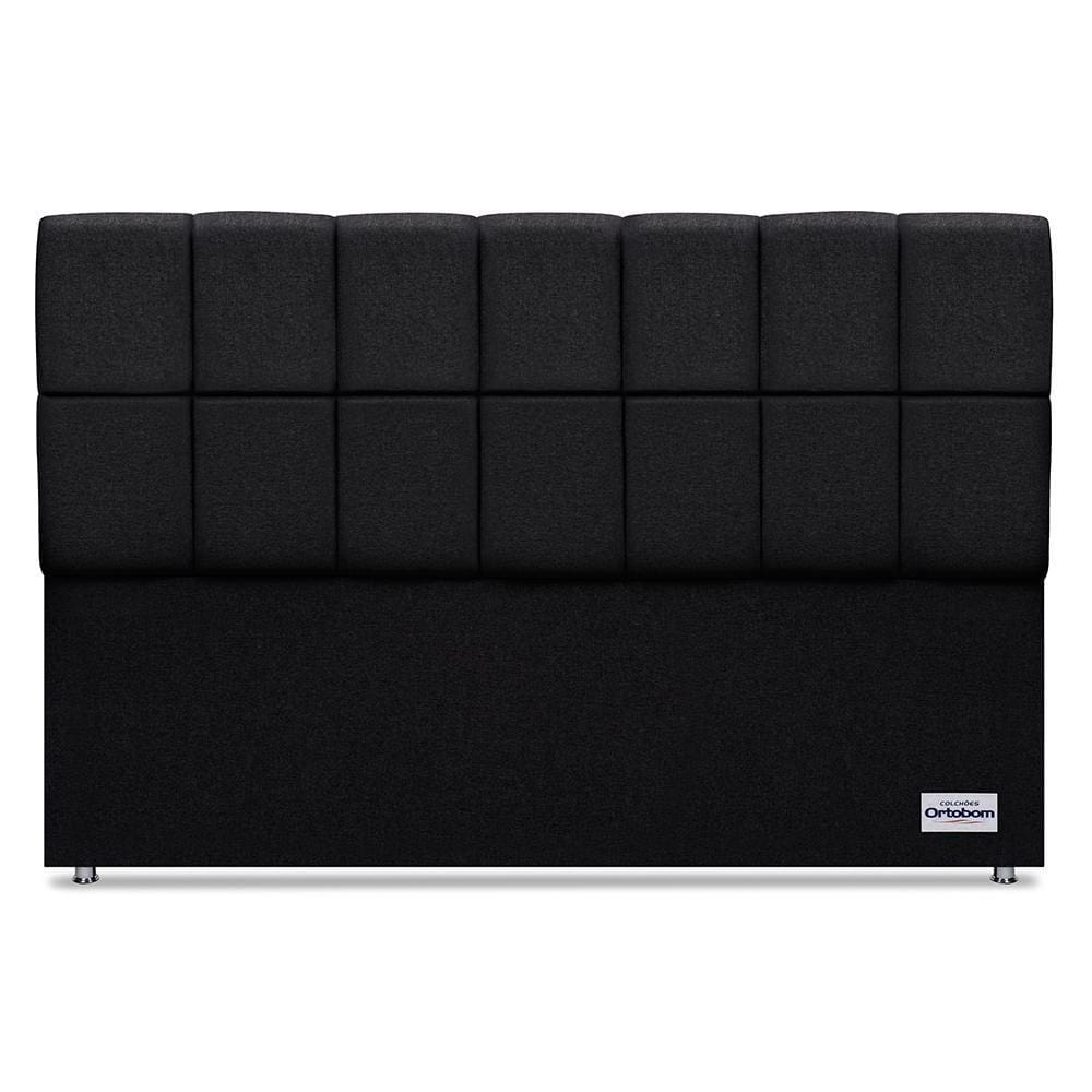 Cabeceira Piave Linho Preto King (12x188x125) - Ortobom
