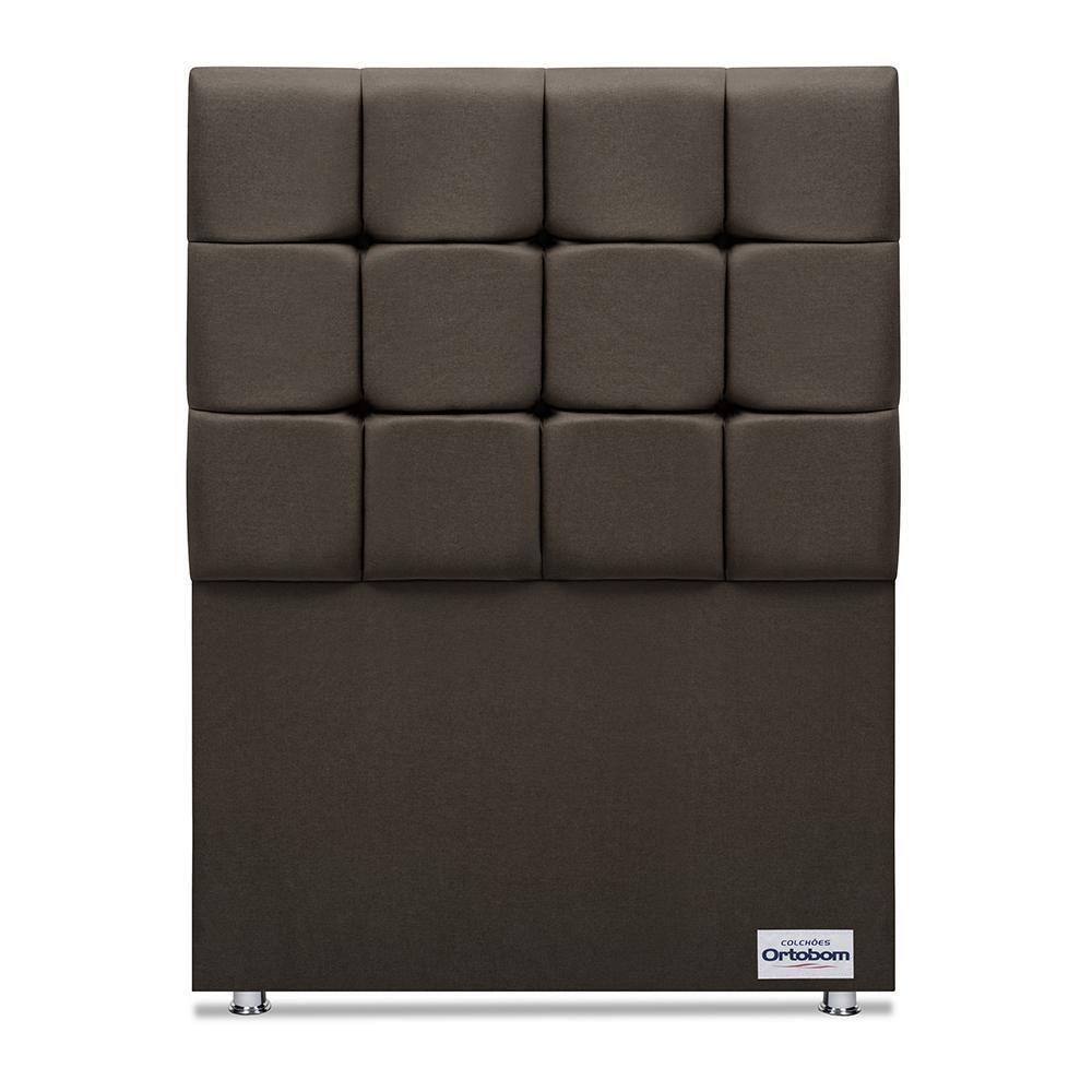 Cabeceira Amur Linho Marrom Solteiro (12x90x125) - Ortobom