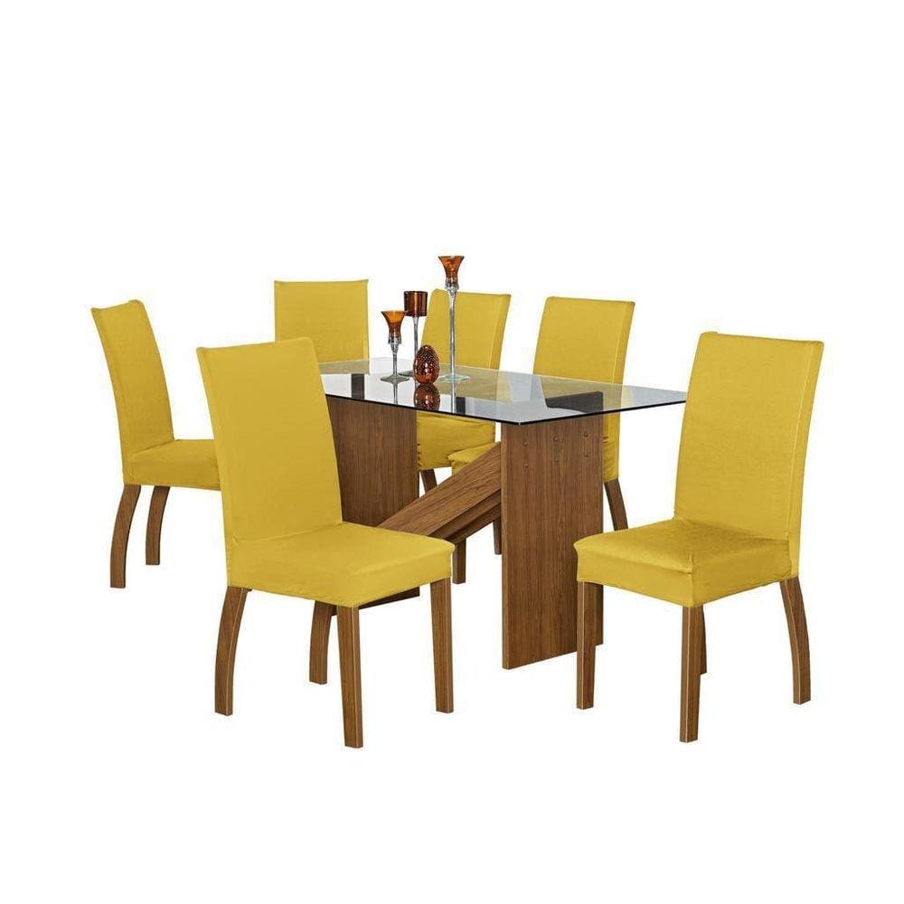 Capa De Cadeira Malha Gel - Kit 6 Unidades Amarelo