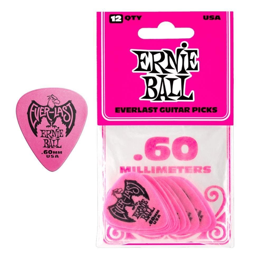 Palheta Ernie Ball Everlast 0.60mm Pink PCT C/12 P09179