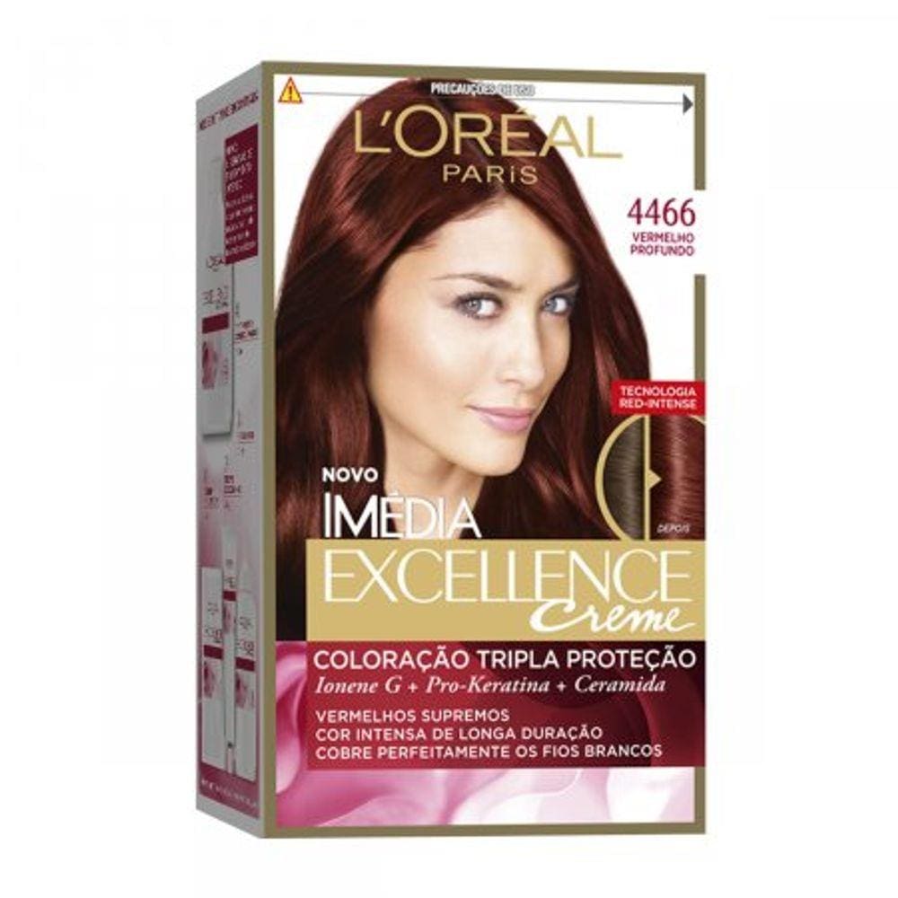 Coloração Imédia Excellence Creme N°4446 Vermelho Profundo Imedia