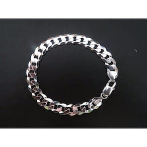 Pulseira Italiana Masculina Grumet 8mm Prata 925 Maciça