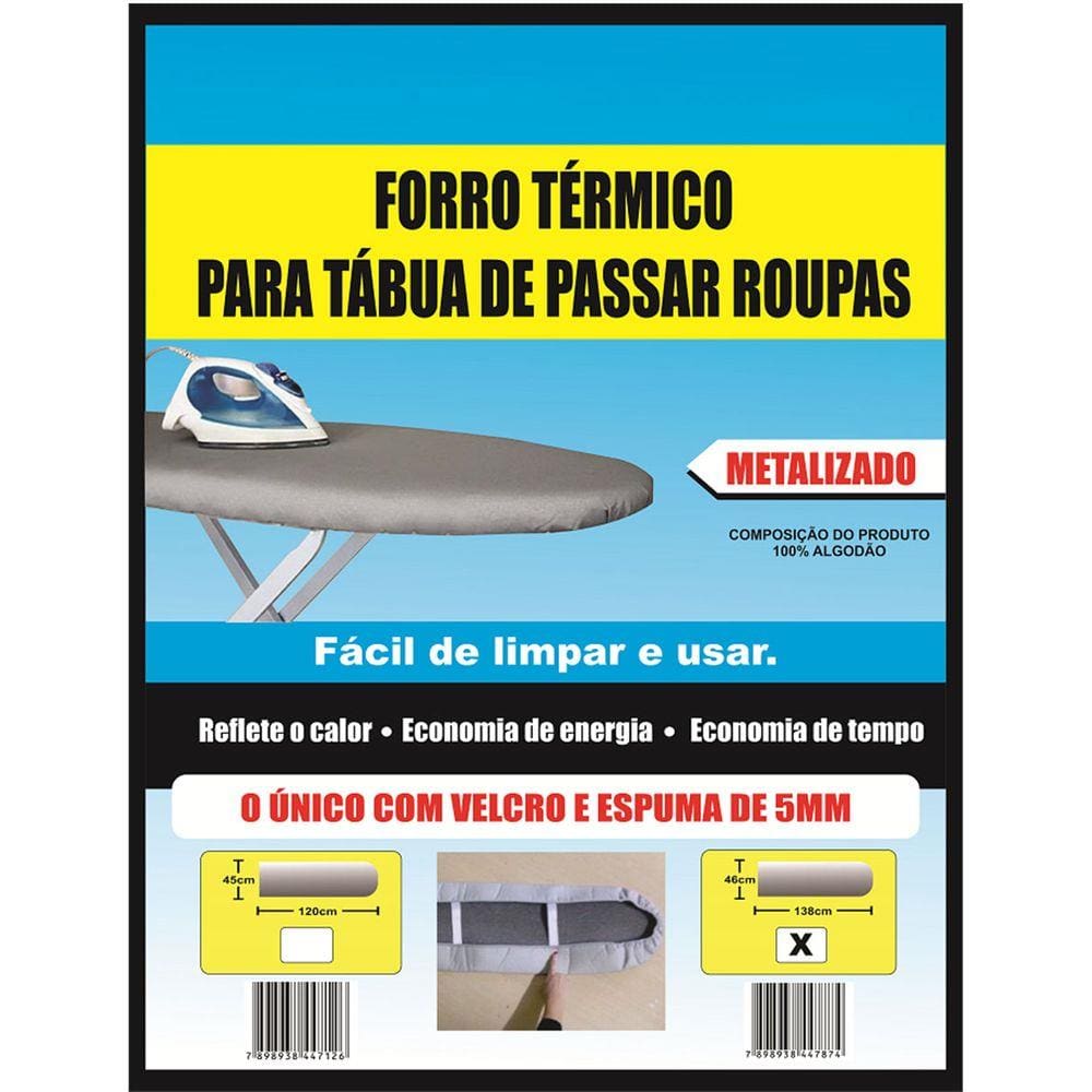 Capa / Forro Para Tábua De Passar Roupa 138x46cm Metalizado