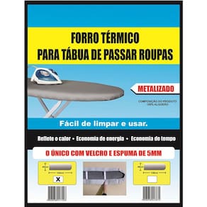 Capa / Forro Para Tábua De Passar Roupa 120x45cm Metalizado