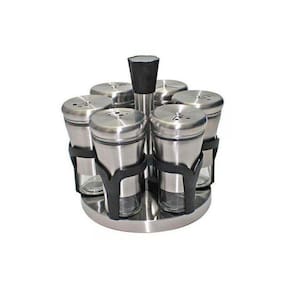 Galheteiro Suporte Porta Condimentos 6 Peças Inox