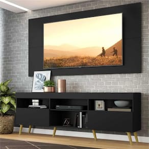 Rack c/ Painel TV 65" e Pés Retrô Flórida Multimóveis