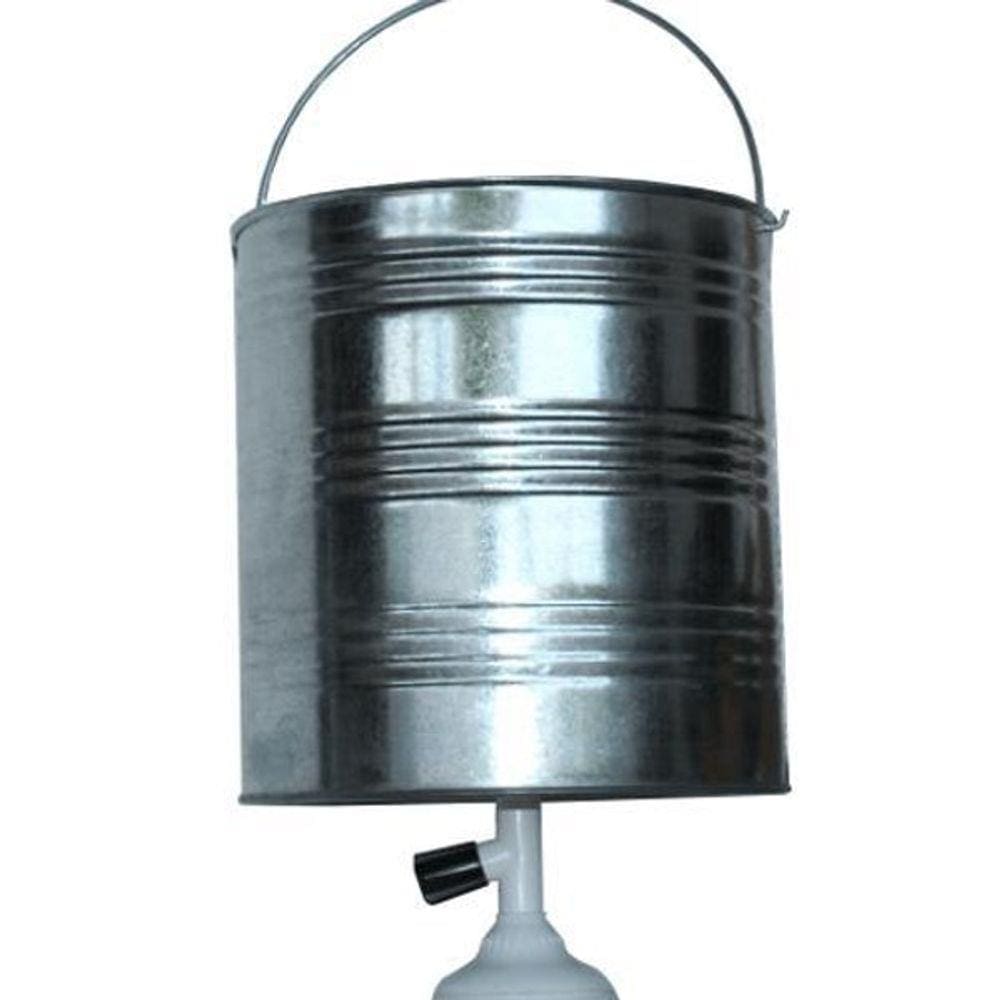 Chuveiro Balde Galvanizado Portatil 16Lt Pesca Camping Obras