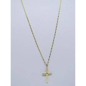 Cordão Corrente Masculina Ouro 1.8g Pingente Cruz Crucifixo 0.60g Ouro 18k 750