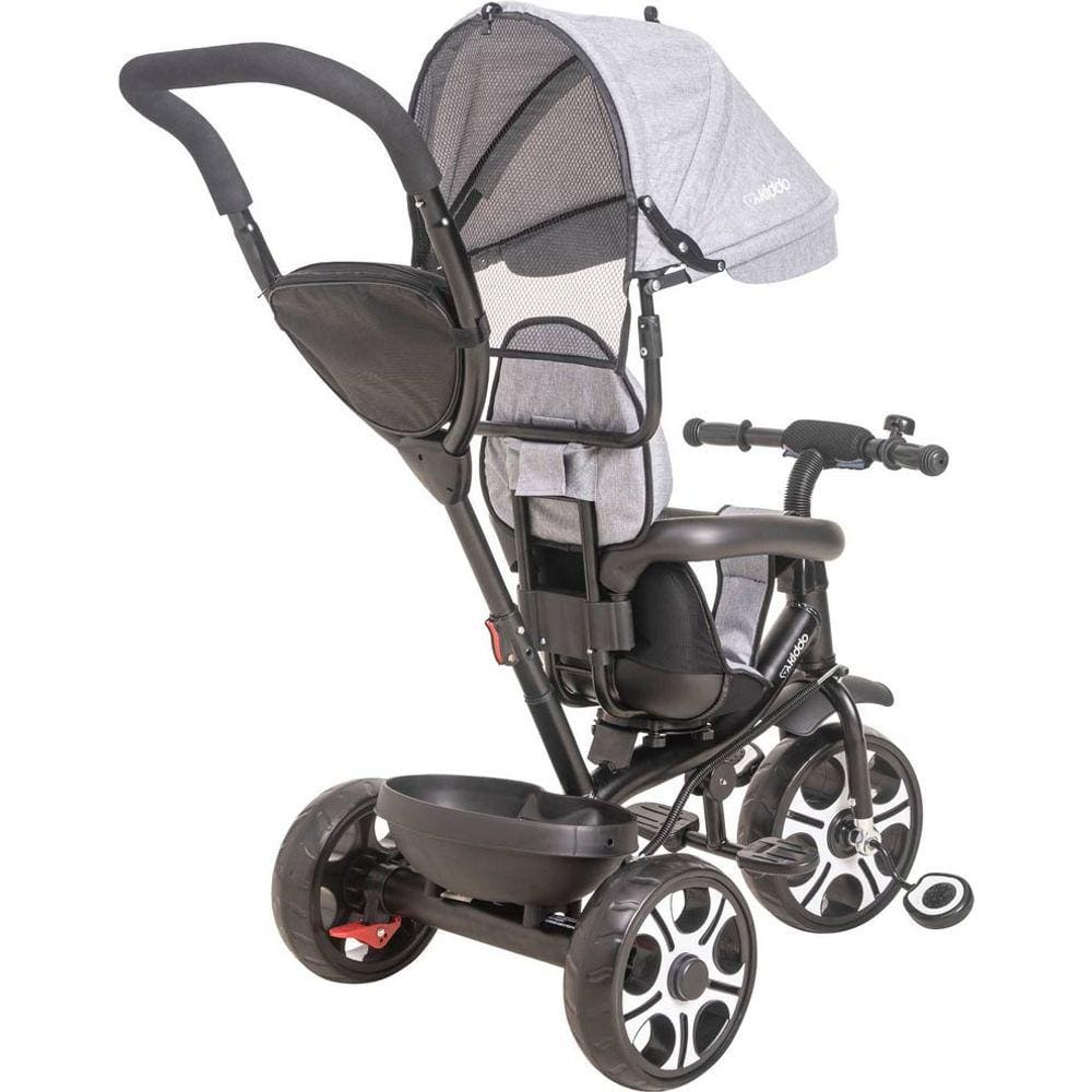 Triciclo Infantil Kiddo Giratório - 2 em 1 - Pedal e Passeio com Aro - Melange Grafite