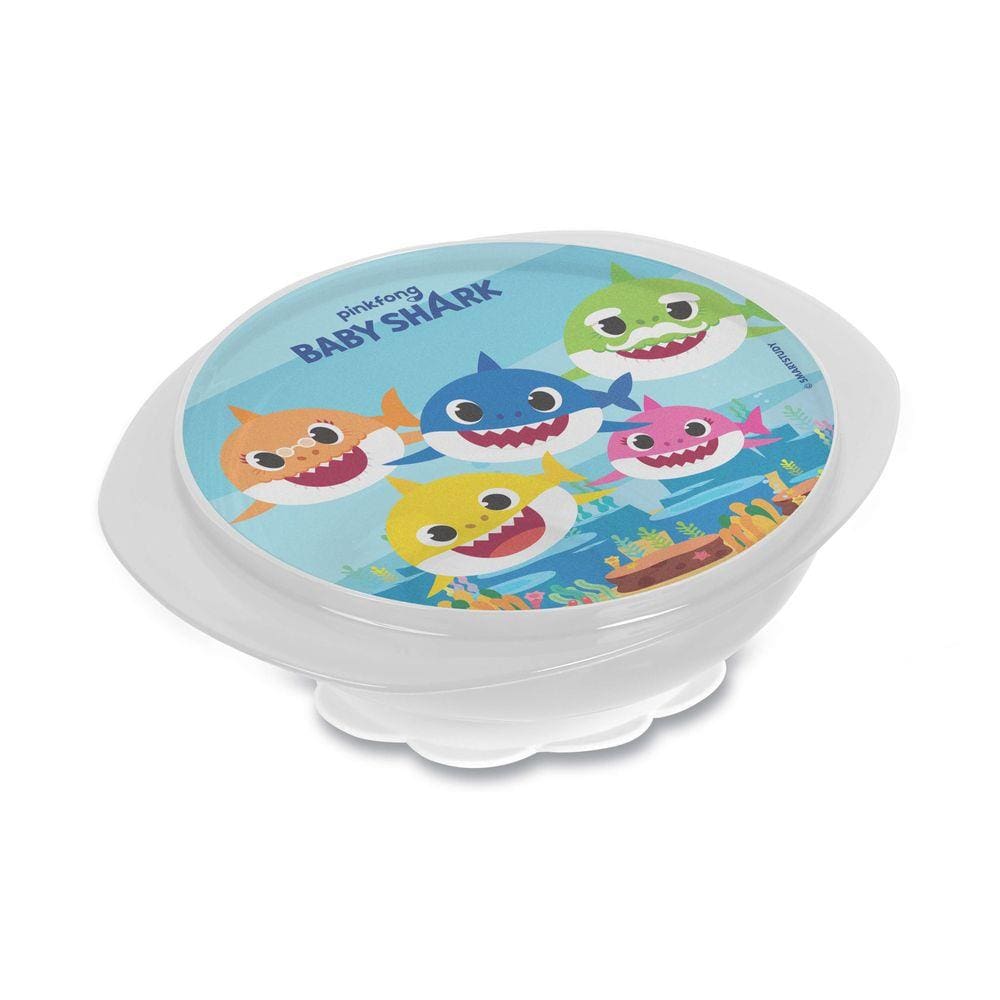 PRATO BOWL C/ VENTOSA E TAMPA - DECORADO - Baby Shark - Baby Go