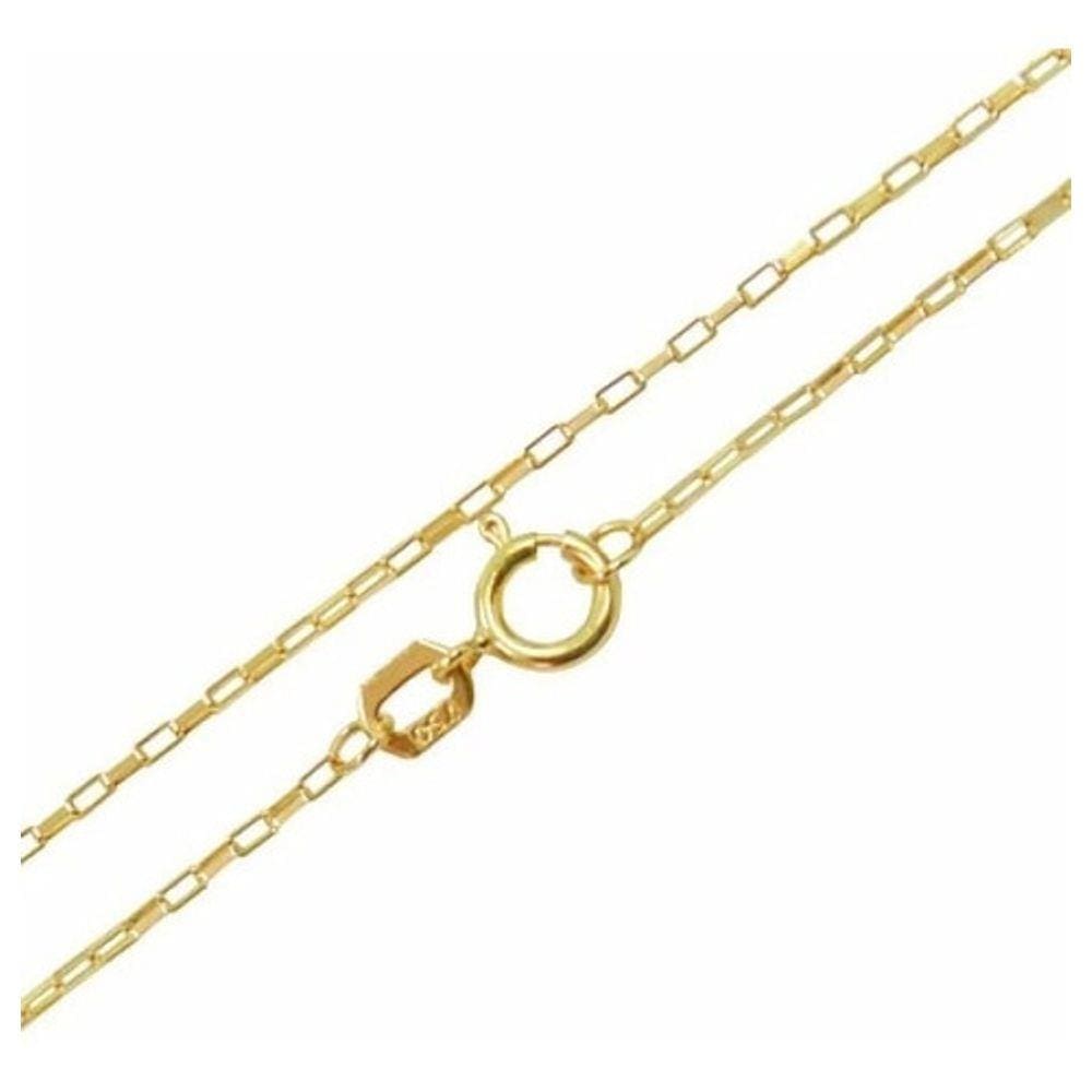 Cordão Corrente Masculino Elo Quadrado 60cm Em Ouro 18k750