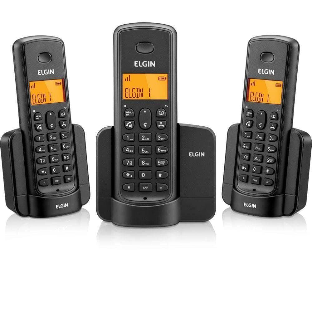 Telefone Sem Fio Elgin Com Identificador + 2 Ramais Tsf 8003