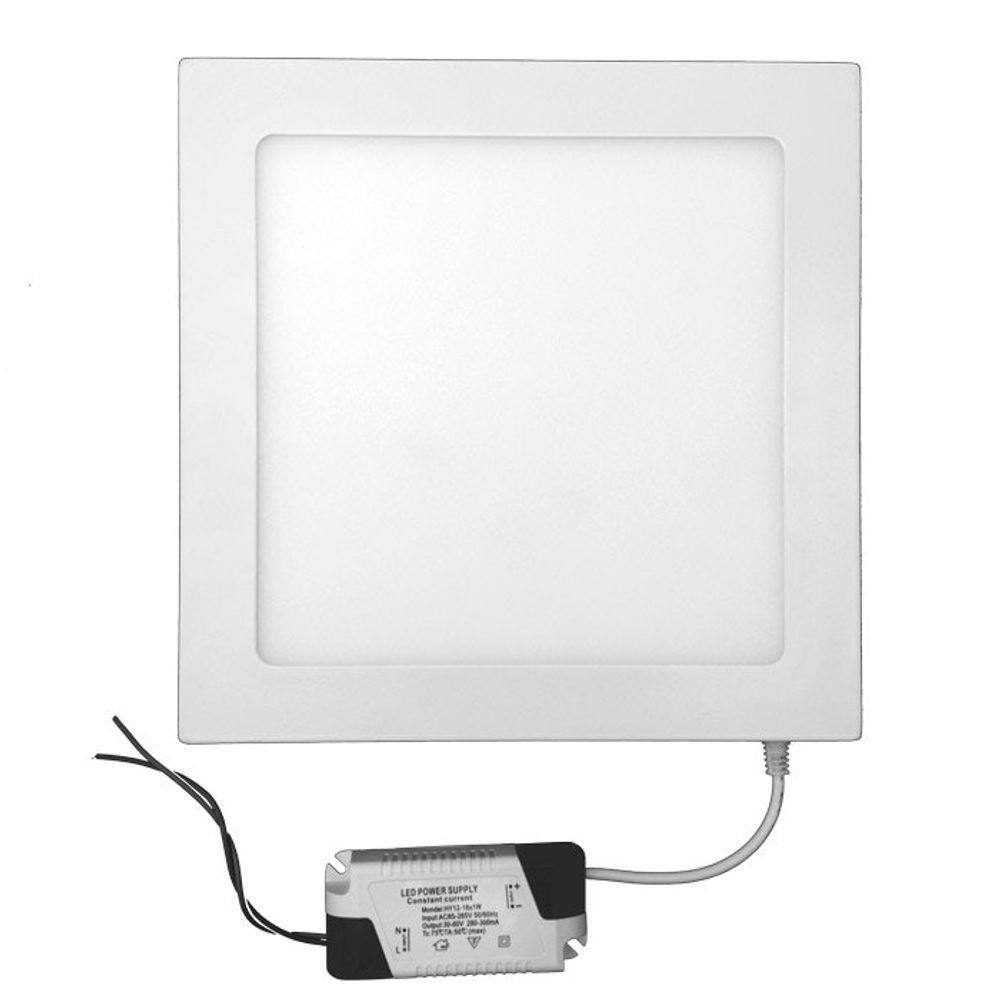 Painel Plafon Luminaria Led Quadrado Embutir 18W 6500K