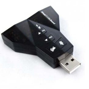 Placa De Som  Externa C Entrada Para 2 Microfones E 2 Fones