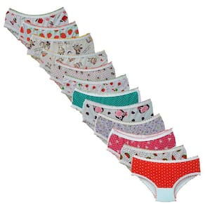 Calcinha Infantil Kit 12 Peças Estampadas 100% Algodão