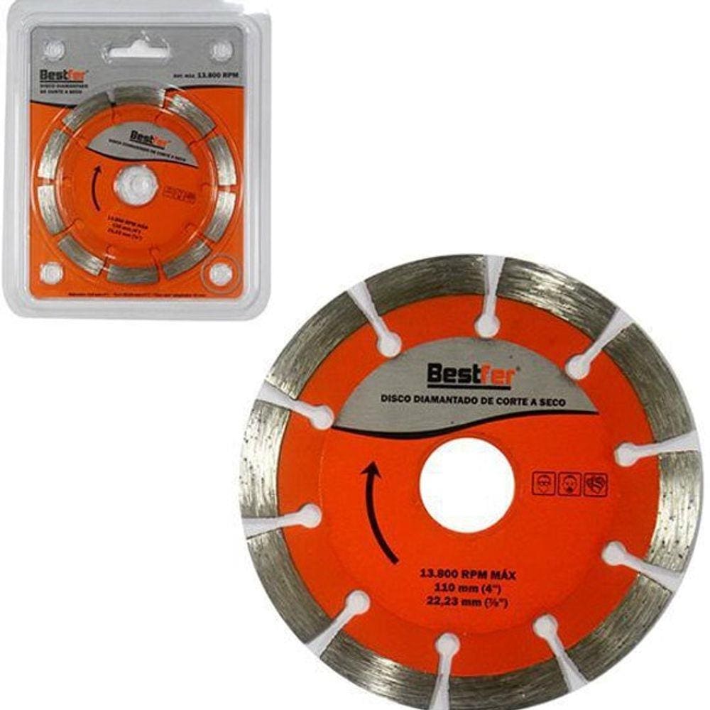 Disco / Serra Circular Diamantado De Corte Seco 110Mm Com An