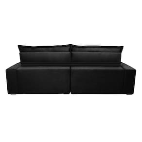 Sofa Retrátil e Reclinável 2,32m com Molas Ensacadas Cama inBox Soft Tecido Suede Preto