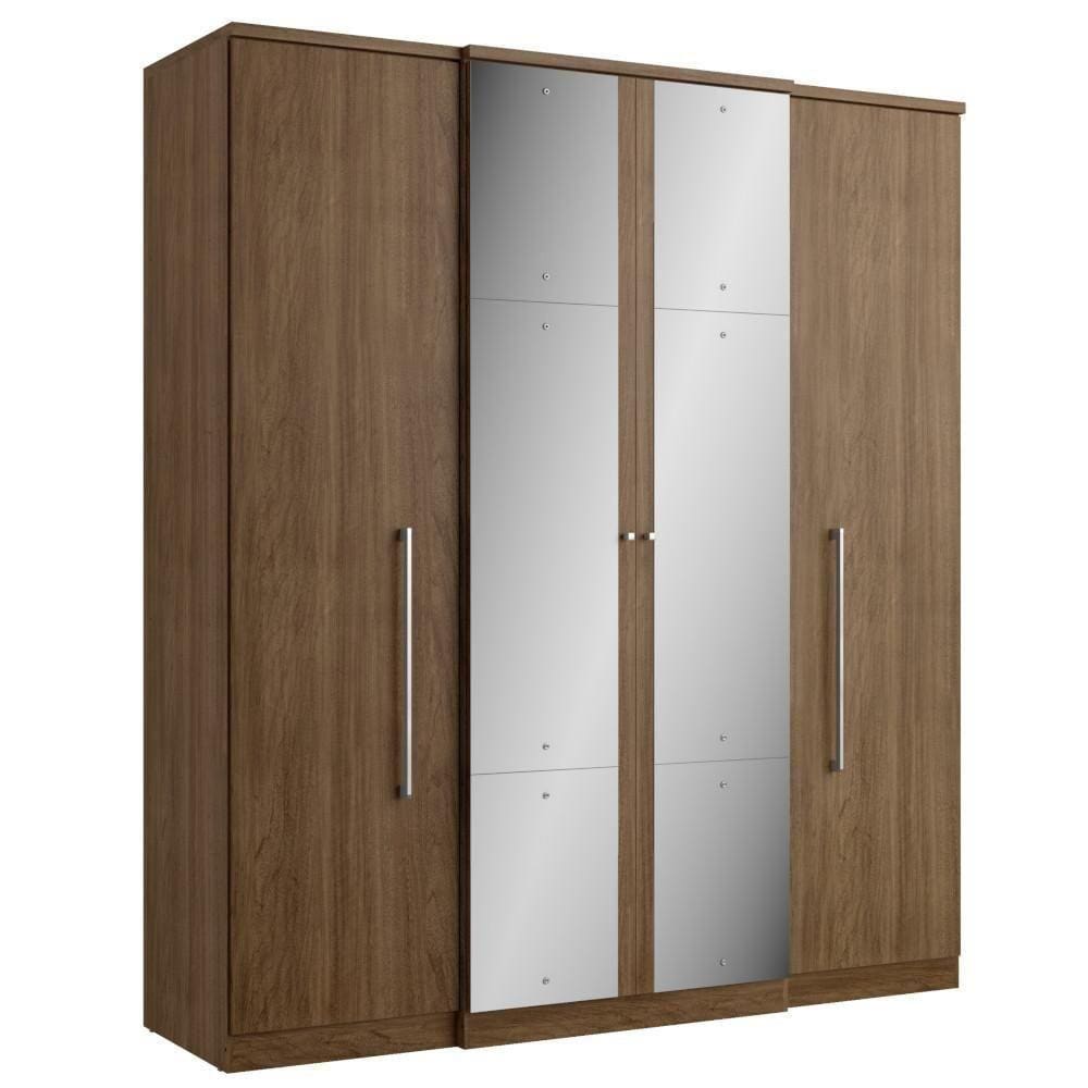 Guarda-roupa Casal 4 Portas e 2 Gavetas com Espelho THB
