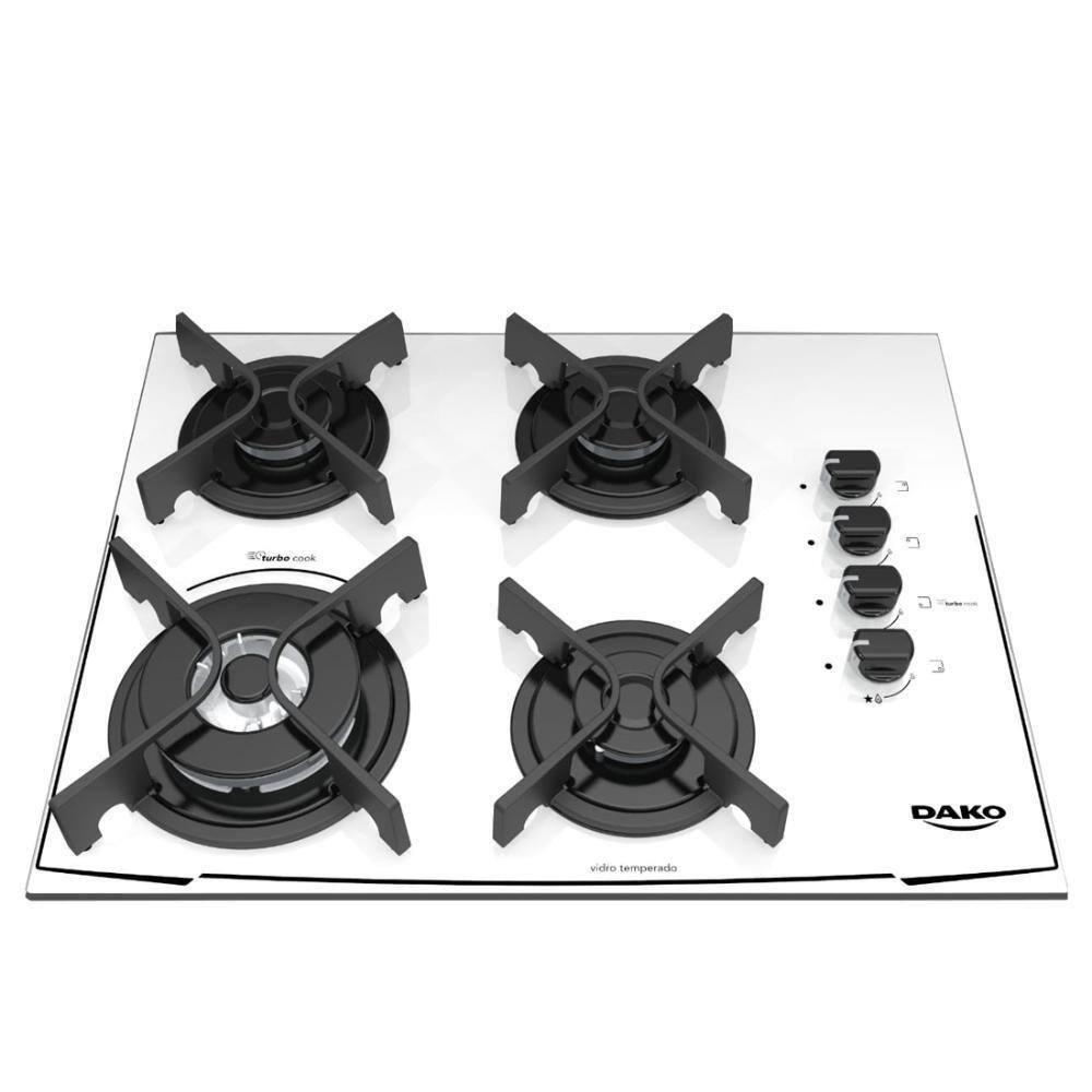 Cooktop dako 4 bocas dako acendimento superautomatico preto Black