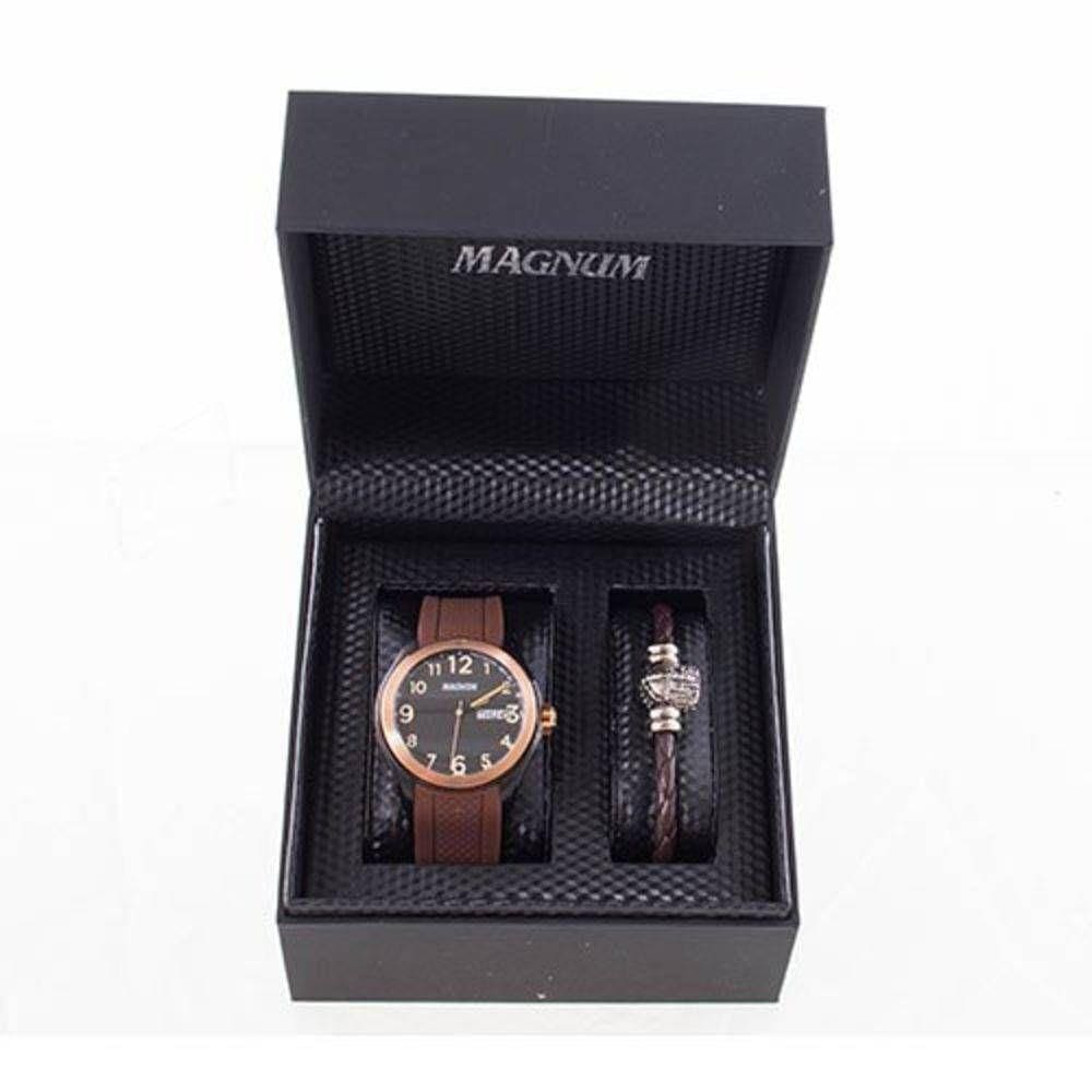 Relógio Masculino Pulseira Couro Magnum Ma31524j