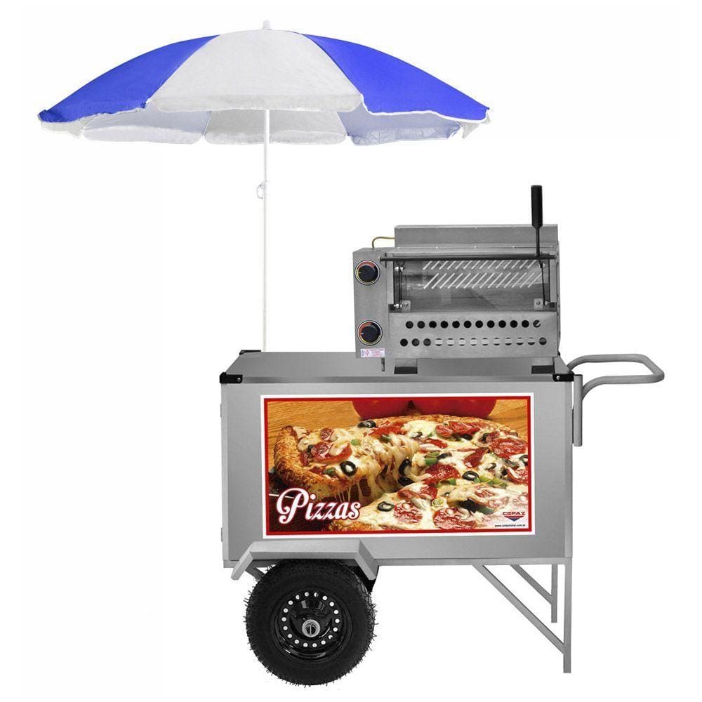 Carrinho de Pizza e Mini Pizza Cefaz Inox Rodas Pneumáticas L30P/GS