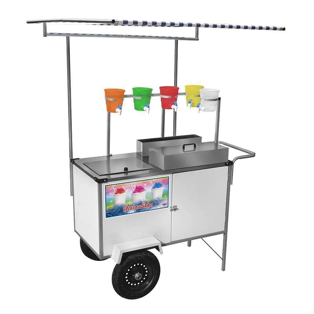 Carrinho de Raspadinha Cefaz Branco Rodas Pneumáticas e Toldo BL31P/T