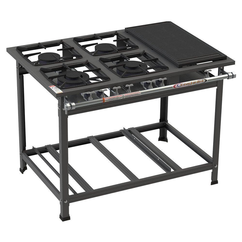 Fogão Industrial Itajobi 4 Bocas com 2 Bocas Duplas Baixa Pressão com Chapa Ativo P7