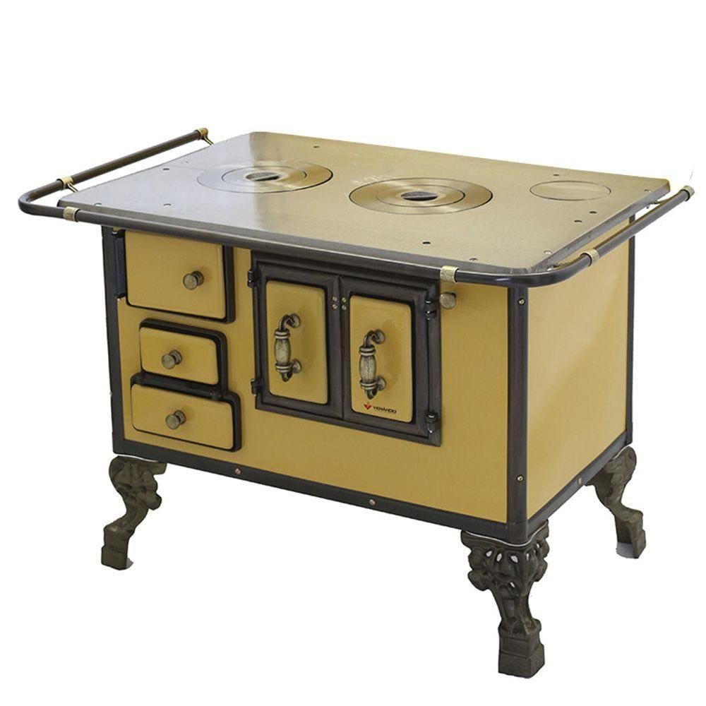 Fogão a Lenha Barroco Venâncio sem Tampa 03 Amarelo 3bdam
