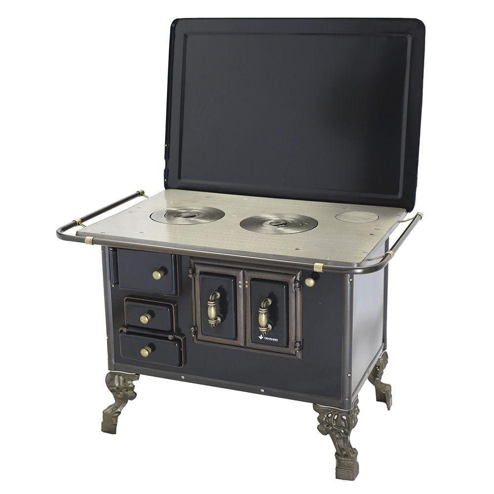 Fogão a Lenha Barroco Venâncio com Tampa 03 Preto 3bdtpr