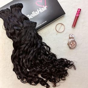 CABELO HUMANO Tecido Cacheado Castanho 40 cm (45 gramas)