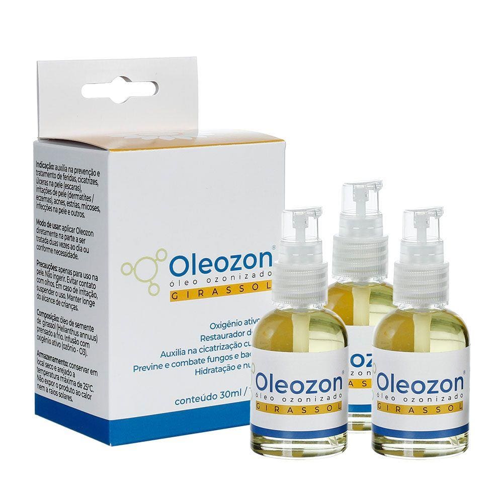 Óleo de Girassol Ozonizado Oleozon 30ml - 3 unidades
