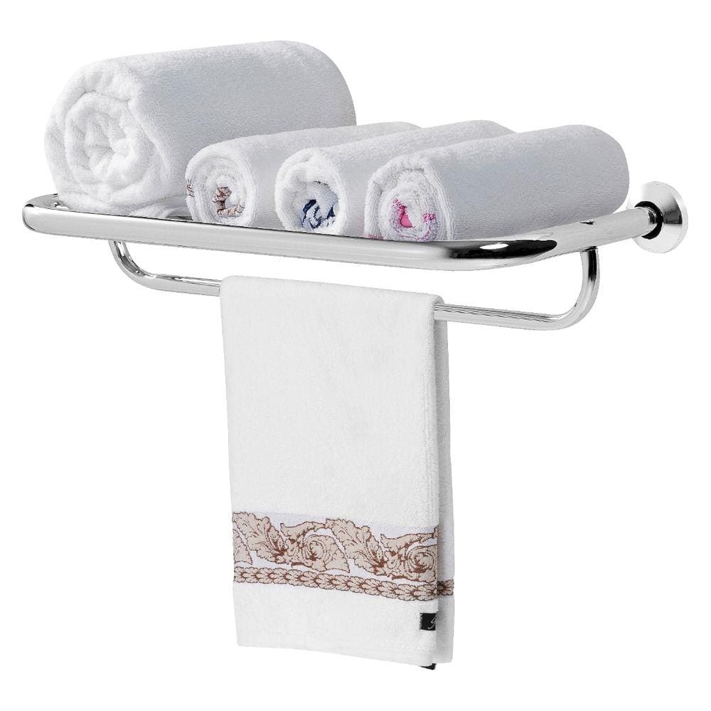 Porta Toalha Hotel Com Suporte Duplo Cromado