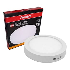 Plafon Led Redondo Painel Sobrepor Avant 18w